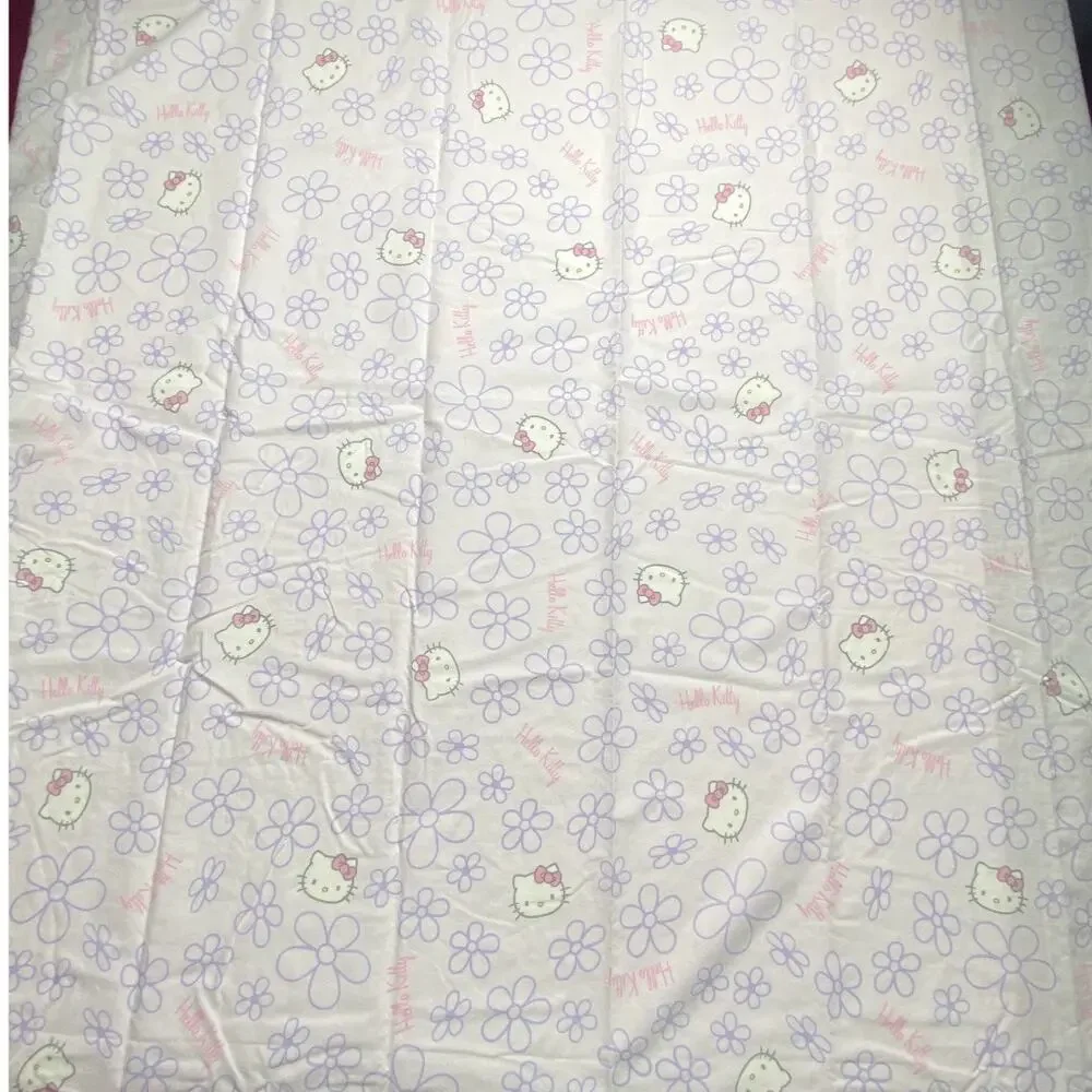 Hello Kitty Twin Sheet Set Lavender Daisy Floral Flat Fitted Sanrio